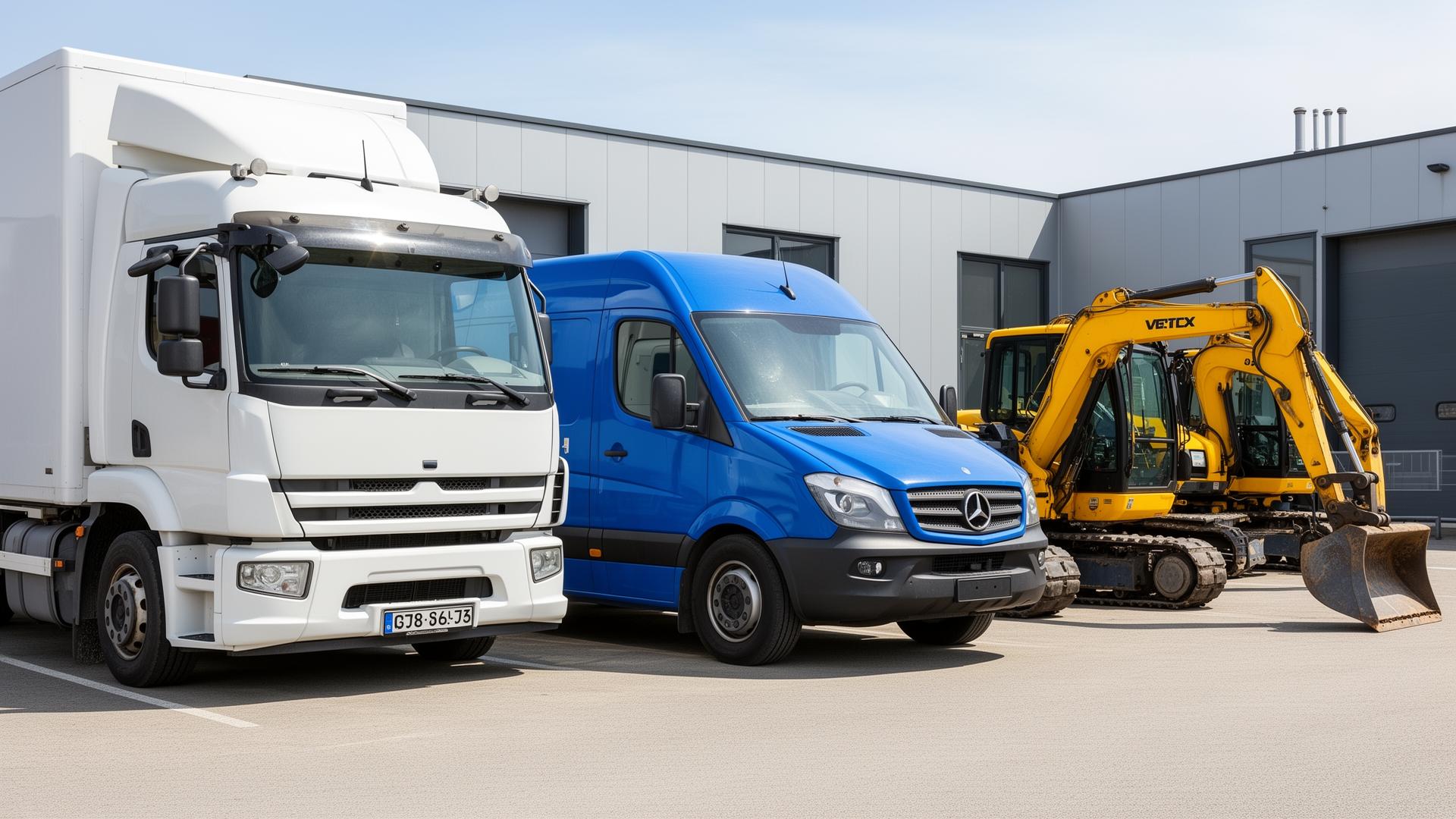 Vrachtwagens, bestelwagens en machines